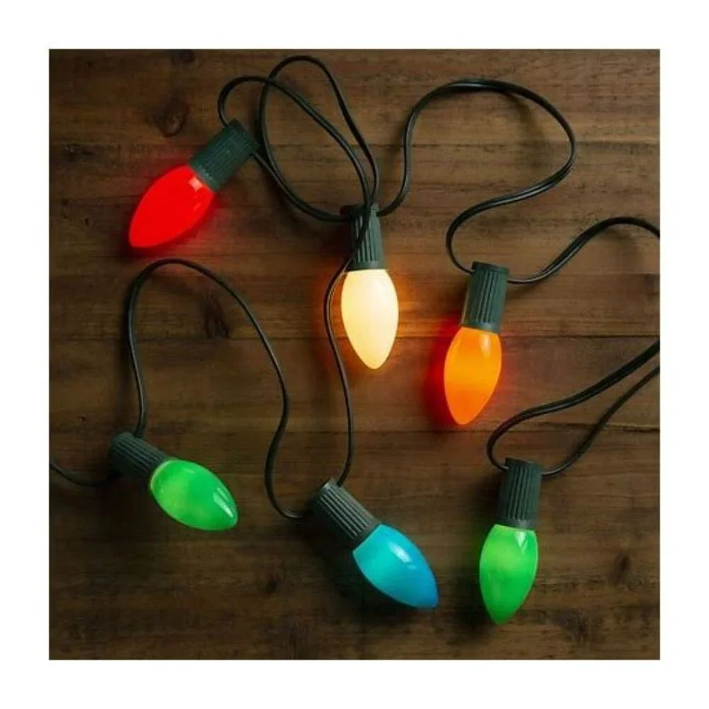 ⚡️2 Holiday Living 25ct Ceramic C9‎ Multicolored Christmas Lights Party Lights